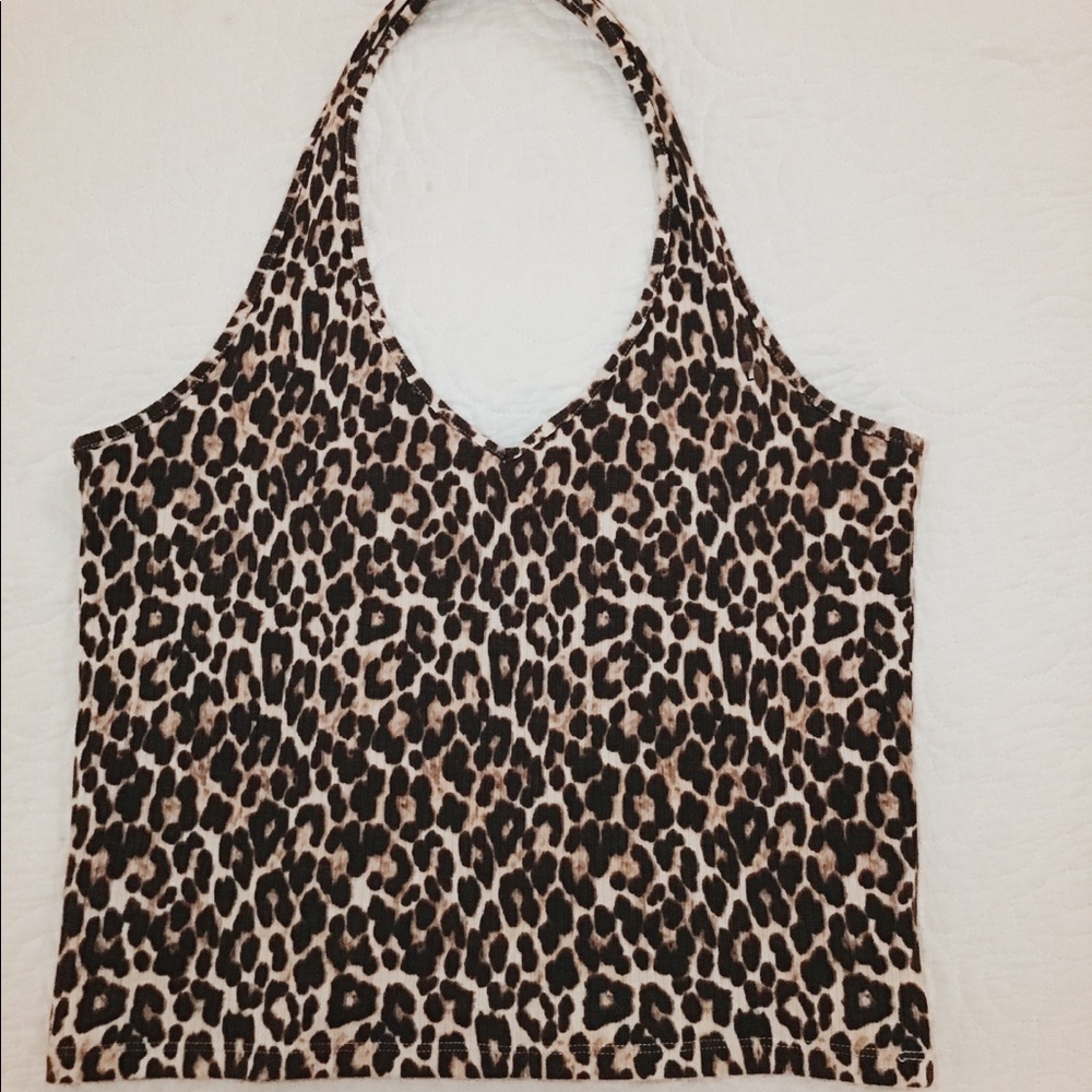 Leopard halter top